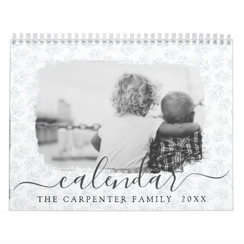 Modern 2022 Black  White Photo Collage  Calendar