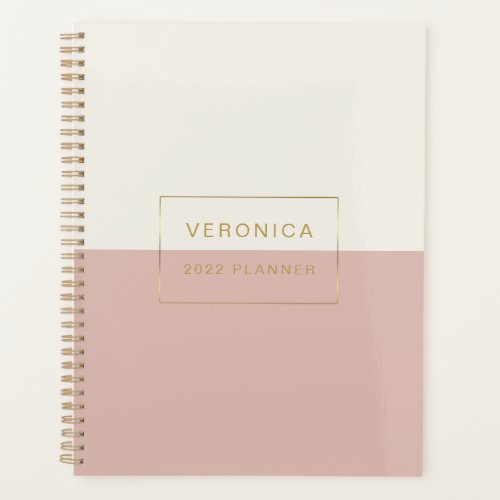 Modern 2022 Blush Color Block MonthlyWeekly  Plan Planner