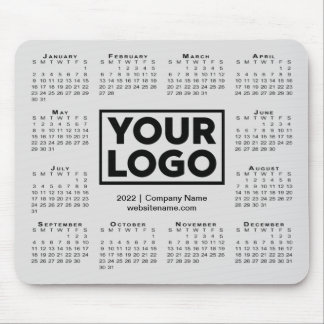 Modern 2022 Calendar Business Company Logo Gray Mouse Pad