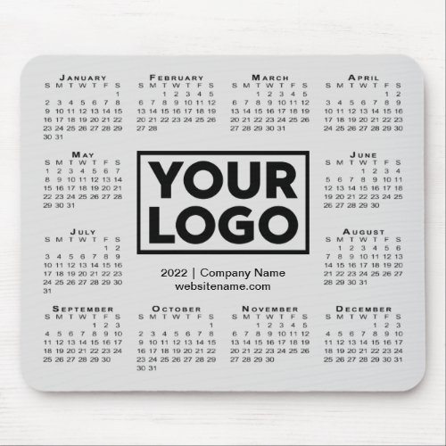 Modern 2022 Calendar Business Company Logo Gray Mouse Pad