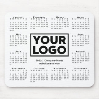 Modern 2022 Calendar Business Company Logo White Mouse Pad
