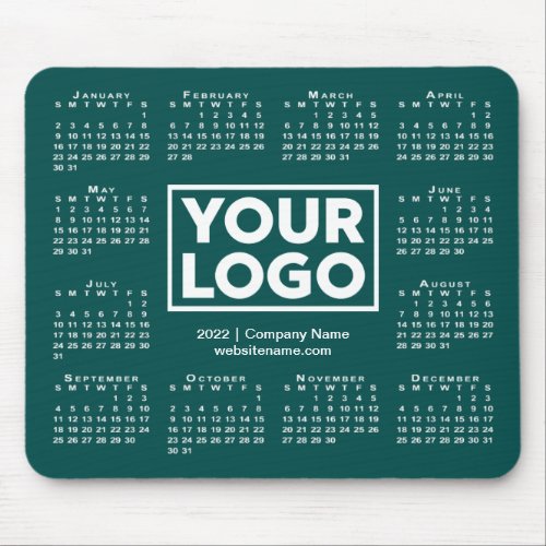 Modern 2022 Calendar Business Logo Blue_Green Mouse Pad