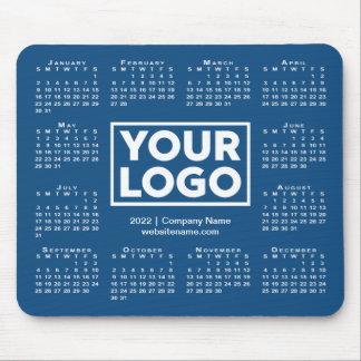 Modern 2022 Calendar Business Logo Blue Mouse Pad