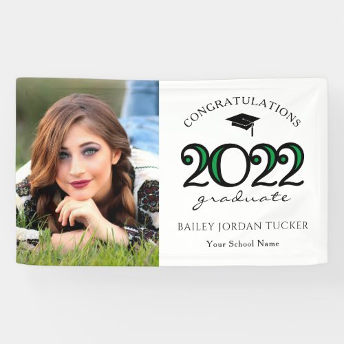 Modern 2022 Green Photo Graduation Banner