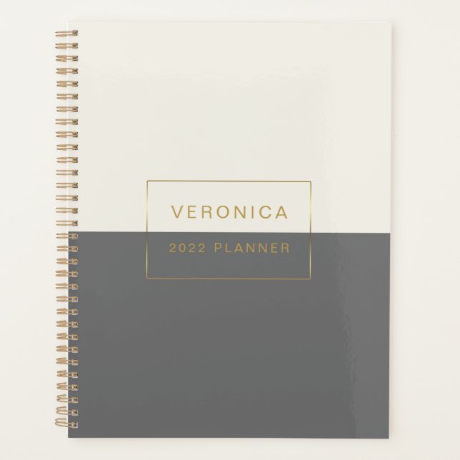 Modern 2022 Grey Monthly/Weekly  Planner (Front)