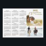 Modern 2022 Magnet Photo Calendar Black White Gold<br><div class="desc">For 2023 calendar, please, visit: https://www.zazzle.com/modern_2023_magnet_photo_calendar_black_white_gold-256534277509530959. This modern 2022 magnetic calendar in minimalist style is easy to customize with personal photos to create a unique keepsake for your loved ones. The black and white design with colorful pictures and golden text looks beautiful and clear. Click "Personalize this template" and upload...</div>