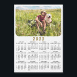 Modern 2022 Magnetic Photo Calendar Black White<br><div class="desc">This modern minimalist style 2022 magnetic calendar is easy to customize with a personal photo to create a unique keepsake for loved ones. The Black and white design with a colorful picture looks beautiful and clear and is a practical gift idea. Click "Personalize this template" and change the photo to...</div>