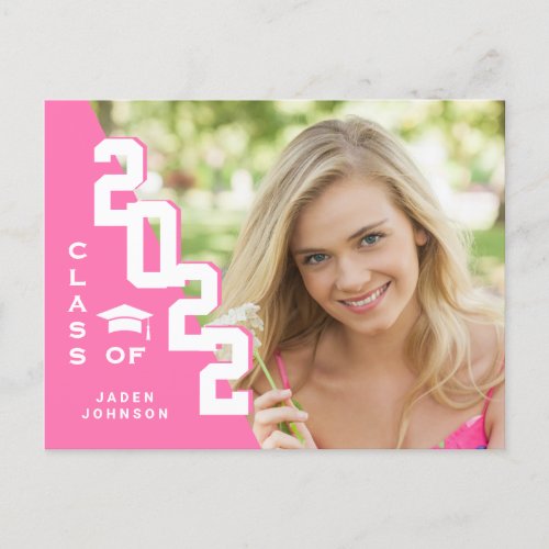 Modern 2022 PHOTO Graduation Party Invitation Postcard - Modern 2022 PHOTO Graduation Party Invitation Postcard.