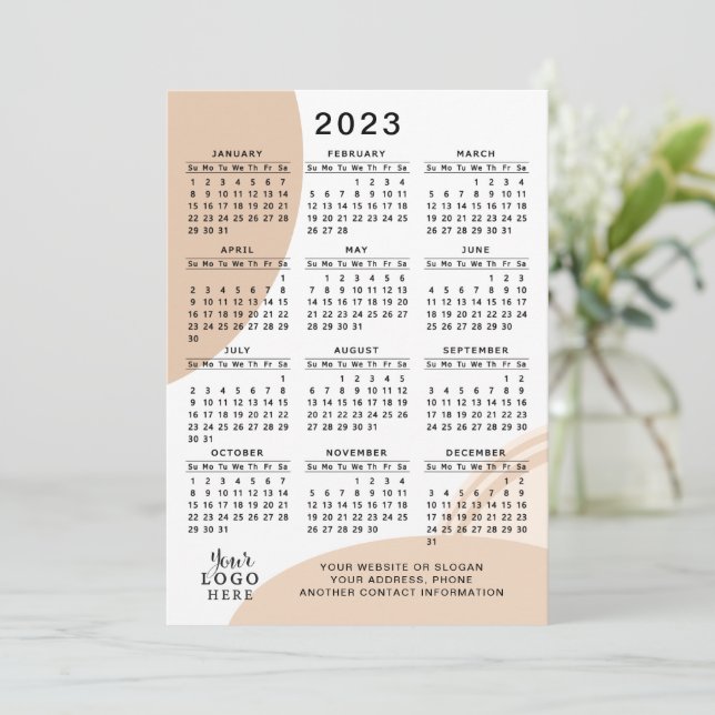 Modern 2023 Calendar Full Year Minimal Abstract Program (Standing Front)