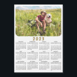 Modern 2023 Magnetic Photo Calendar Black White<br><div class="desc">For a 2024 calendar in this style, please visit: https://www.zazzle.com/modern_2024_magnetic_photo_calendar_black_white-256592799607910389 This modern minimalist style 2023 magnetic calendar is easy to customize with a personal photo to create a unique keepsake for loved ones. The black and white design with a colorful picture looks beautiful and clear and it's a practical gift...</div>