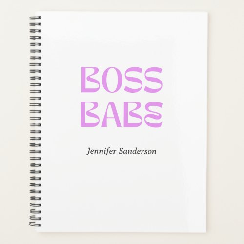 Modern  2024 Boss Babe Personalized White Planner