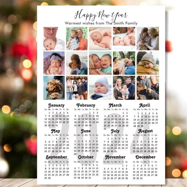 Modern 2024 Calendar Family Photo Collage Zazzle