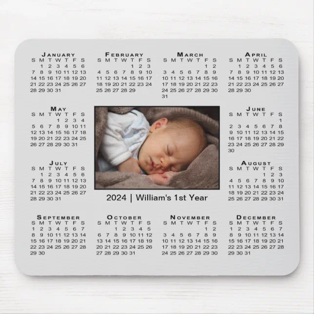 Modern 2024 Calendar Your Photo Name On Grey Mouse Pad Zazzle   Modern 2024 Calendar Your Photo Name On Grey Mouse Pad R92137eb9fcae4c72add52de71c72a54e X74vi 8byvr 644.webp