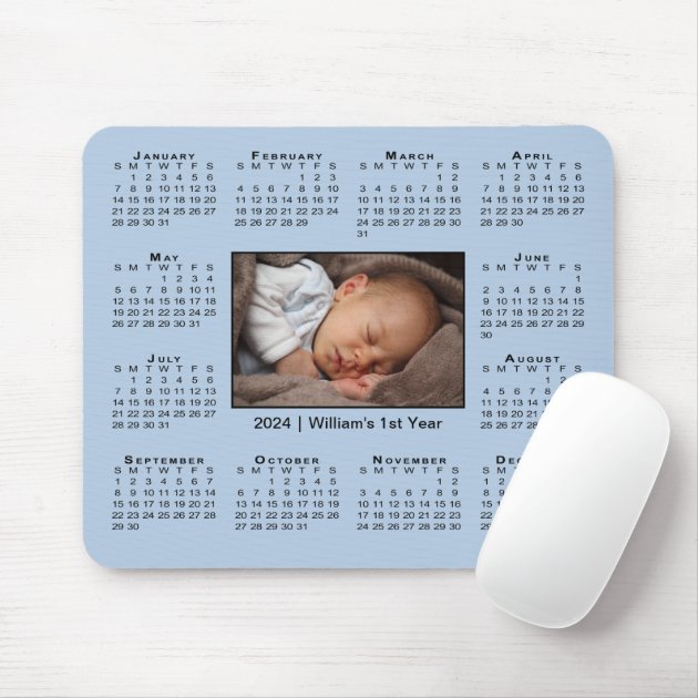 Modern 2024 Calendar Your Photo Name On Light Blue Mouse Pad Zazzle   Modern 2024 Calendar Your Photo Name On Light Blue Mouse Pad R77d7cbb0b68a494ebb7754324872434e 0898e 8byvr 630 