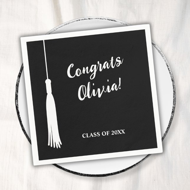 Modern 2024 Grad Tassel Personalized Graduation  Napkins (Modern 2024 Grad Tassel Personalized Graduation Napkins)