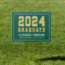 Modern 2024 Graduate Gold Green Custom Graduation Sign
