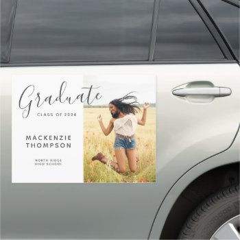 Modern 2024 Graduation Announcement Photo Car Magnet by dulceevents at Zazzle