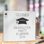 Modern 2024 Graduation Party Planner File 3 Ring Binder<br><div class="desc">Modern 2024 Graduation Party Planner File. A stylish way to keep your grad party planning notes and checklists organised. With graduate cap motif and simple Typography which you can easily personalise. You can also change text and background Colors if you wish via the edit further option.</div>