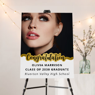 Modern 2024 Graduation Photo golden congratulation Foam Board