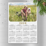 Modern 2024 Magnetic Photo Calendar Black White<br><div class="desc">This modern minimalist style 2024 magnetic calendar is easy to customize with a personal photo to create a unique keepsake for your loved ones. The black and white design with a colorful picture looks beautiful and clear and it's a practical gift idea. Click "Personalize this template" and change the photo...</div>