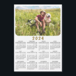 Modern 2024 Magnetic Photo Calendar Black White<br><div class="desc">This modern minimalist style 2024 magnetic calendar is easy to customize with a personal photo to create a unique keepsake for your loved ones. The black and white design with a colorful picture looks beautiful and clear and it's a practical gift idea. Click "Personalize this template" and change the photo...</div>