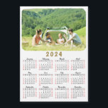 Modern 2024 Photo Calendar Magnet Red Black White<br><div class="desc">This modern minimalist style 2024 magnetic calendar is easy to customize with a personal photo to create a unique keepsake for your loved ones. The black and white design with a colorful picture looks beautiful and clear and is a practical gift idea. Weekend days are in red to make it...</div>