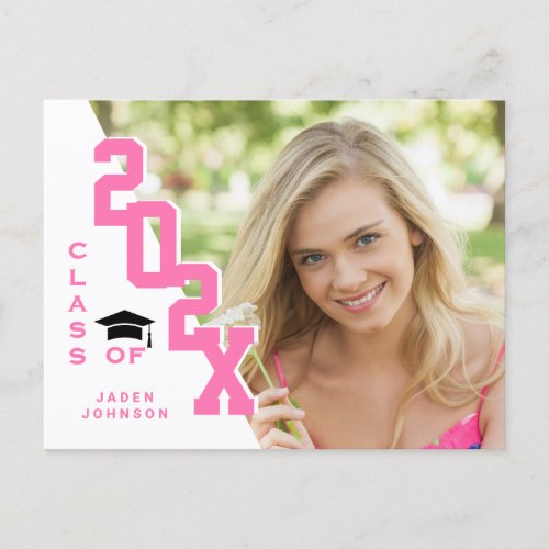 Modern 2024 PHOTO Grad Graduation Party Invitation Postcard