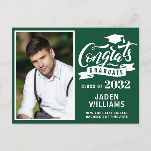 Modern 2024 PHOTO Graduation Party Invitation Postcard