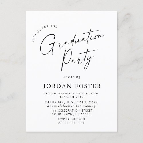 Modern 2024 PHOTO Graduation Party Invitation Postcard
