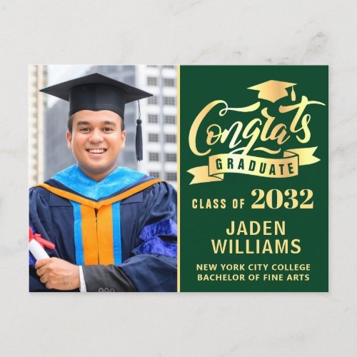 Modern 2024 PHOTO Graduation Party Invitation Postcard