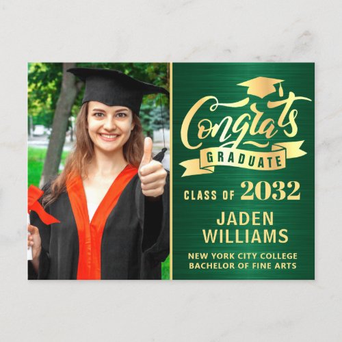 Modern 2024 PHOTO Graduation Party Invitation Postcard