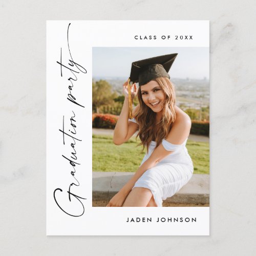 Modern 2024 PHOTO Graduation Party Invitation Postcard