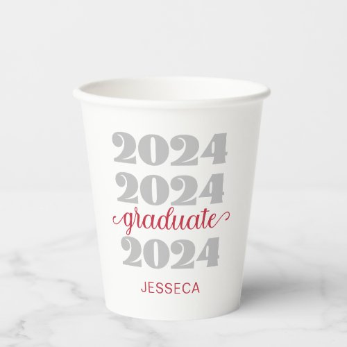Modern 2024 Red Graduate Paper cup