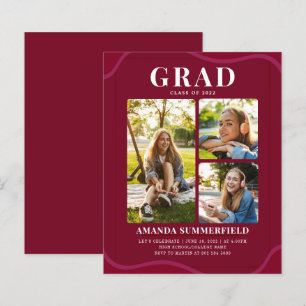 Modern 2025 Burgundy Grad Photo Graduation Party