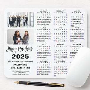 Modern 2025 Calendar Business 2 Photo Minimalist Mouse Pad