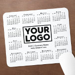 Modern 2025 Calendar Business Company Logo White Mouse Pad<br><div class="desc">Modern 2025 calendar mouse pad features your company logo, name and business website in the middle surrounded by an easy to read black calendar on a white background. Replace the sample logo, name, and text with your own in the sidebar. Your logo can be rectangular, circular, square, or another shape....</div>