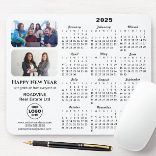 Modern 2025 Calendar Business Logo 2 Photo Simple Mouse Pad