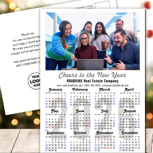 Modern 2025 Calendar Business Photo Minimalist Holiday Postcard