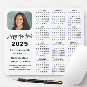 Modern 2025 Calendar Business Photo Minimalist Mouse Pad