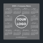 Modern 2025 Calendar Company Logo Dark Gray Magnet<br><div class="desc">Create your own modern 2025 calendar magnetic card featuring your company logo, name, and business website or contact info. Replace the sample logo, name, and text with your own in the sidebar. Surrounding your logo is a small white calendar on a dark gray background. Your logo can be a circle,...</div>