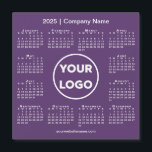 Modern 2025 Calendar Company Logo on Purple Magnet<br><div class="desc">Create your own modern 2025 calendar magnetic card featuring your company logo, name, and business website or contact info. Replace the sample logo, name, and text with your own in the sidebar. Surrounding your logo is a small white calendar on a purple background. Your logo can be a circle, square,...</div>