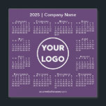 Modern 2025 Calendar Company Logo on Purple Magnet<br><div class="desc">Create your own modern 2025 calendar magnetic card featuring your company logo, name, and business website or contact info. Replace the sample logo, name, and text with your own in the sidebar. Surrounding your logo is a small white calendar on a purple background. Your logo can be a circle, square,...</div>