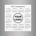 Modern 2025 Calendar Company Logo on White Magnet<br><div class="desc">Create your own modern 2025 calendar magnetic card featuring your company logo, name, and business website or contact info. Replace the sample logo, name, and text with your own in the sidebar. Surrounding your logo is a small black calendar on a white background. Your logo can be a circle, square,...</div>