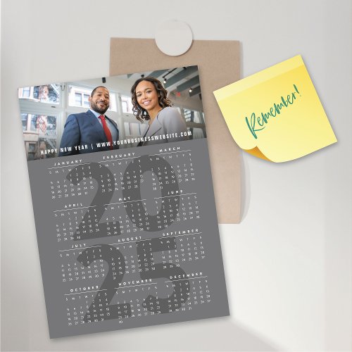 Modern 2025 Calendar Holiday Photo Magnetic Card