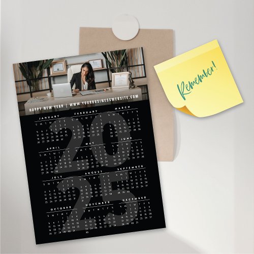 Modern 2025 Calendar Holiday Photo Magnetic Card