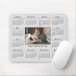 Modern 2025 Calendar Your Photo Name on Grey Mouse Pad<br><div class="desc">Modern 2025 calendar features your photo and name in the middle. Replace the sample image and text with your own in the sidebar. Your photo has a thin black border and is surrounded by an easy to read black calendar on a neutral grey background. Makes a great gift for pet...</div>