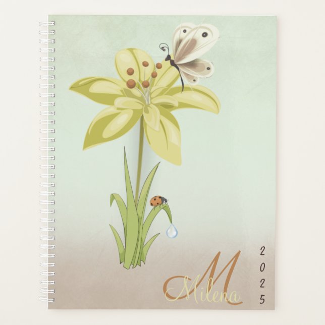 Modern 2025 Custom Monogram Name Planner (Front)