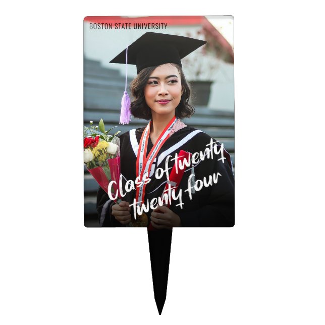 Modern 2025 Graduate Photo Cake Topper (Front)