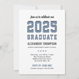Modern 2025 Graduate Slate Graduation Party Invitation