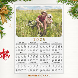 Modern 2025 Magnetic Photo Calendar Black White